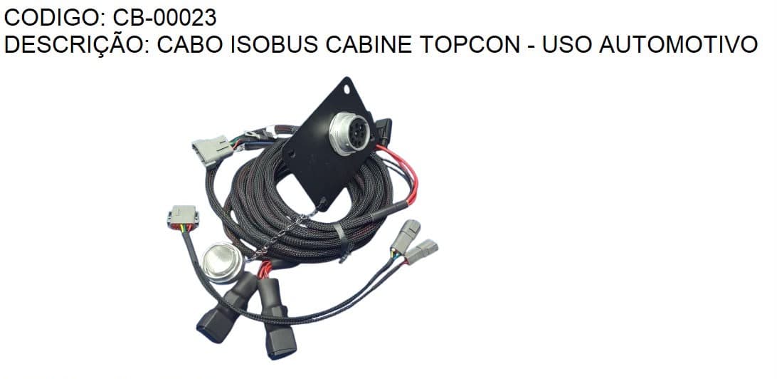 CABO ISOBUS CABINE TOPCON - USO AUTOMOTIVO