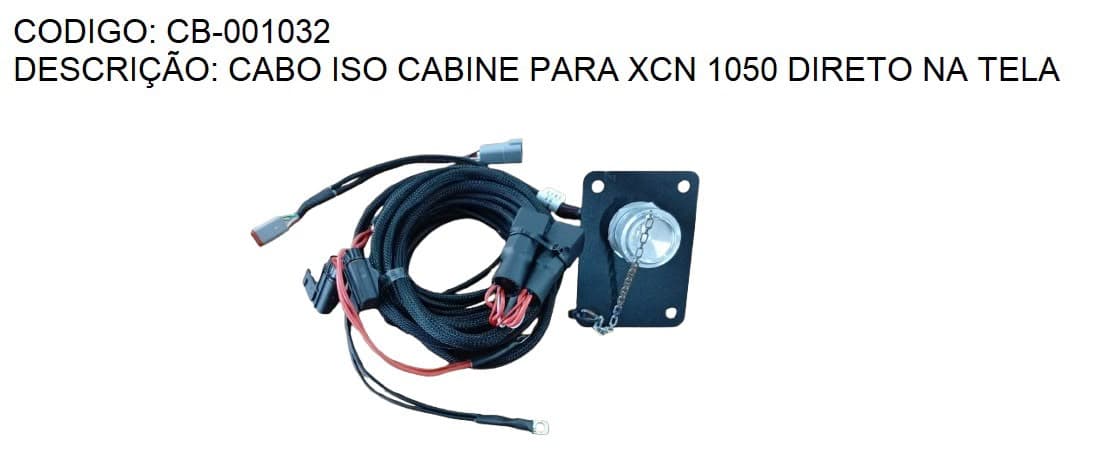 CABO ISO CABINE PARA XCN 1050 DIRETO NA TELA