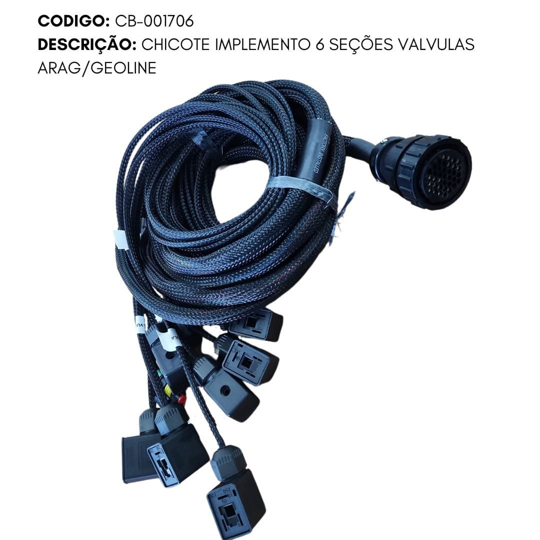 CHICOTE IMPLEMENTO 6 SEÇÕES VALVULAS ARAG/GEOLINE
